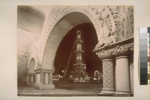 Electric Tower at Night, with Search Light on Prayer Book Cross in Golden Gate Park, C.M.I.E., 1894 - 2