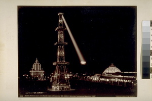 Electric Tower at Night, with Search Light on Prayer Book Cross in Golden Gate Park, C.M.I.E., 1894 - 3