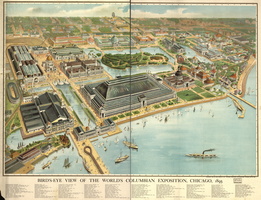 1893 Birds Eye view of Chicago Worlds Columbian Exposition