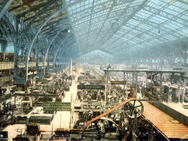 Interior of exhibition building%2C Exposition Universal%2C Paris%2C France