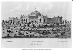 1876 lithograph of Memorial Hall 1876 Phila Expo