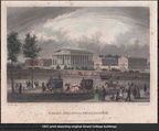 1851 print of Stephen Girard College the buildings and walls still stand today